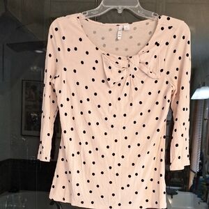 Elle Pink and Black Polka Dot Blouse